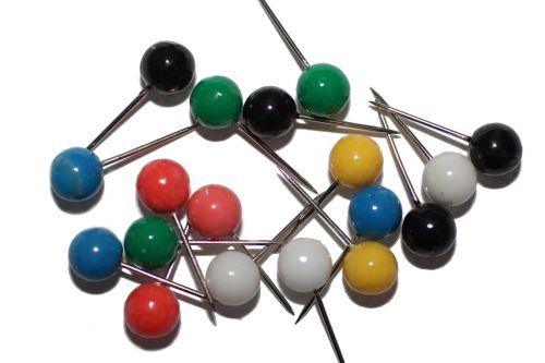 Farbige Markiernadeln für Landkarten