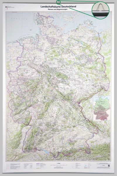 Landschaftskarte von Deutschland mit Aufhängung