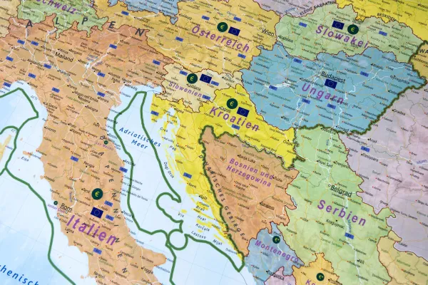 Detailübersicht der Europa Landkarte