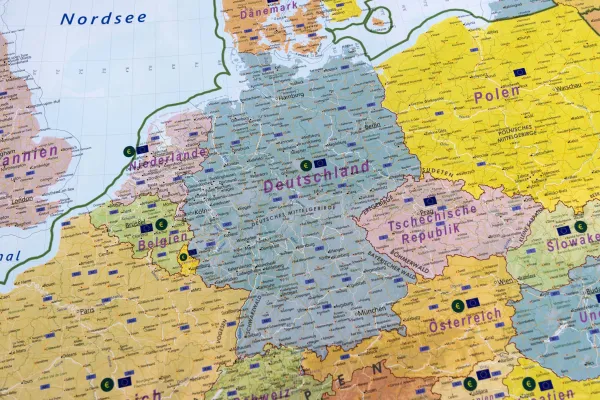 Deutschland im Detail auf der Europalandkarte