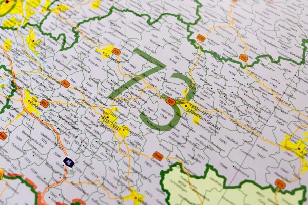 Die Postleitzahlenregion 73