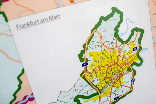 Region Frankfurt am Main als Detailkarte
