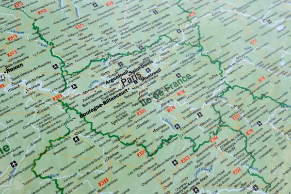 Detailansicht der Region Paris