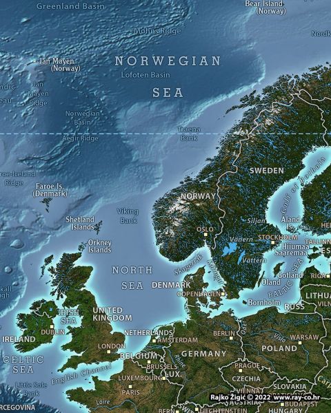 Übersicht auf Nord / West Europa
