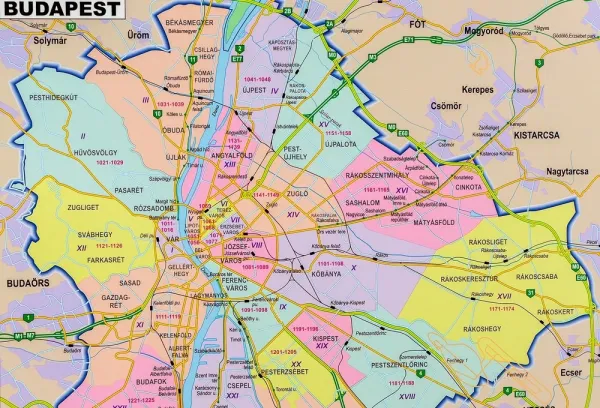 Budapest - Karte im Detail