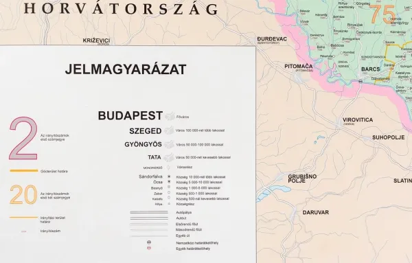 Legende der Postleitzahlenkarte von Ungarn