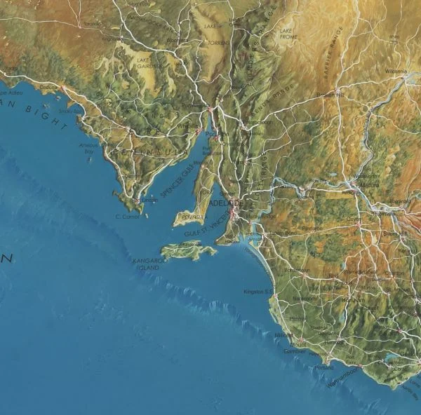 Detailansicht der Panoramakarte von Australien