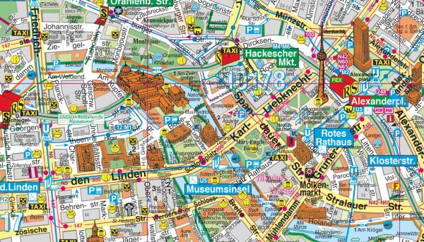 Detailansicht der Berlin - Mitte Landkarte