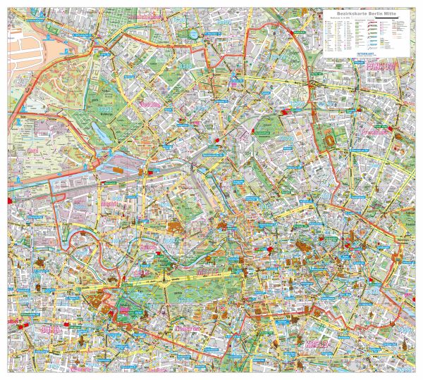 Berlin - Mitte als Landkarte in der Gesamtansicht
