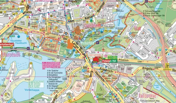 Detailausschnitt - Stadtplan Potsdam