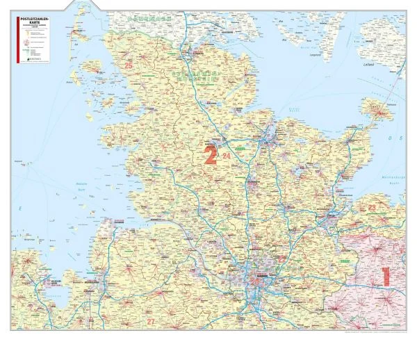 Postleitzahlenkarte Schleswig-Holstein