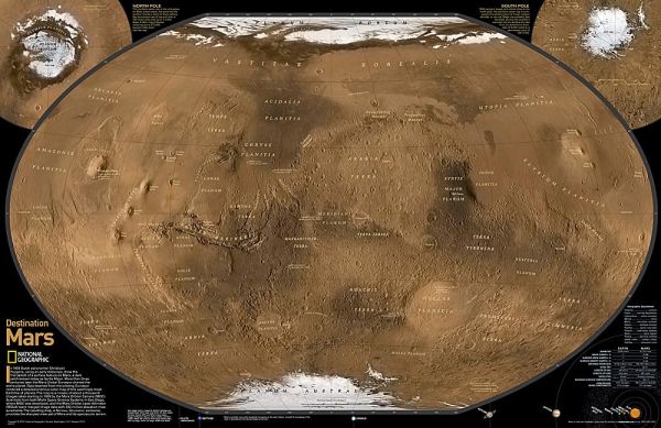 Landkarte - Satellitenkarte vom Mars