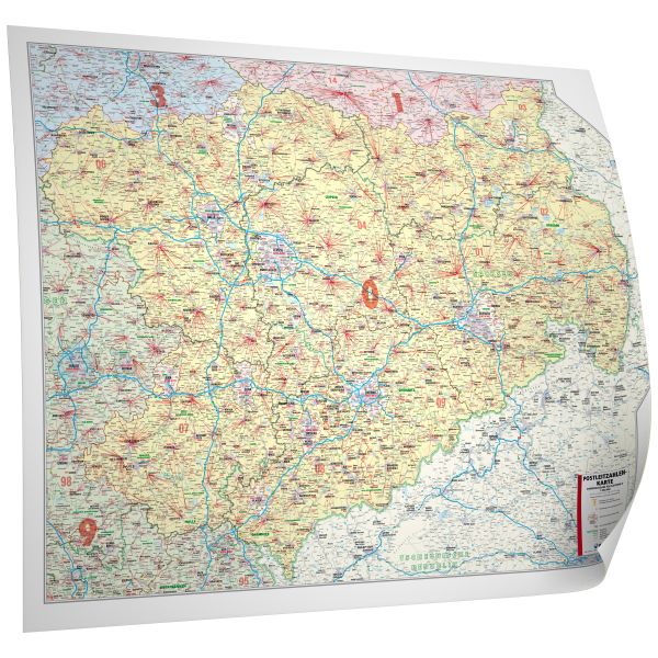 Postleitzahlenkarte von der Region 0