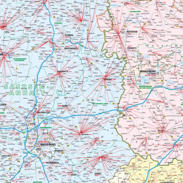 Detailansicht der Region 1 (PLZ 1)