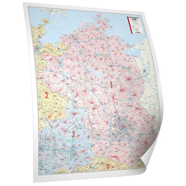Postleitzahlenregion 1 als Landkarte