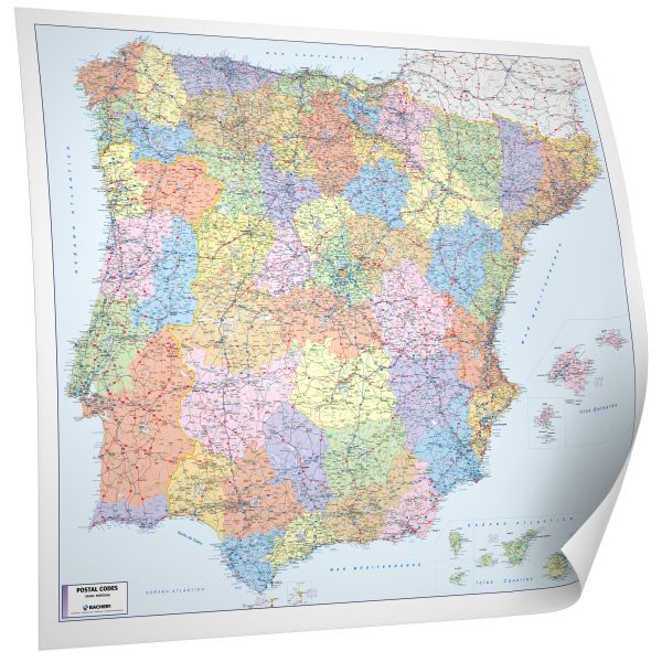 Postleitzahlenkarte von Spanien und Portugal
