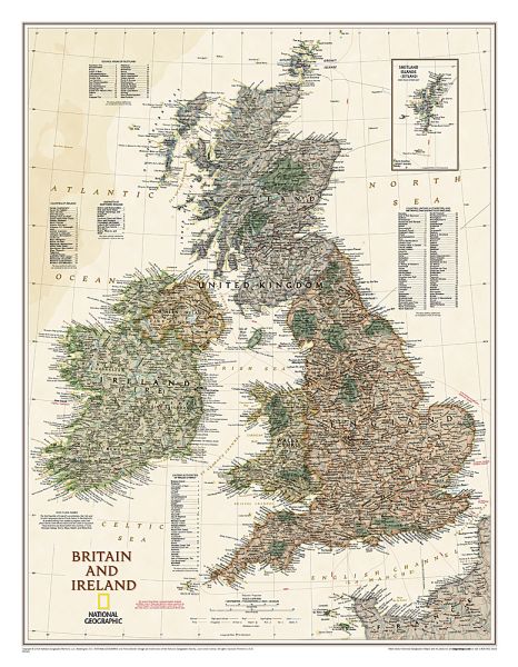 Landkarte von Großbritannien und Irland