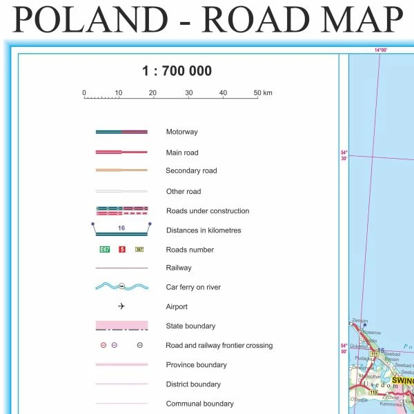 Legende der Landkarte von Polen