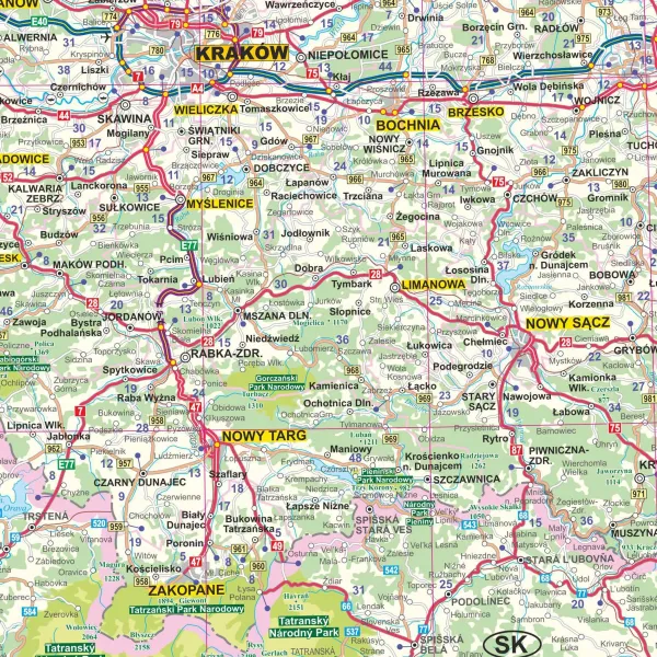 Straßenkarte von Polen