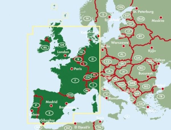 Länderübersicht der Westeuropa Karte