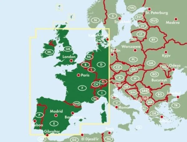Länderübersicht der Westeuropa Karte