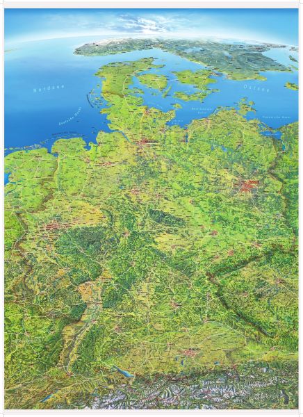 Panoramakarte von Deutschland