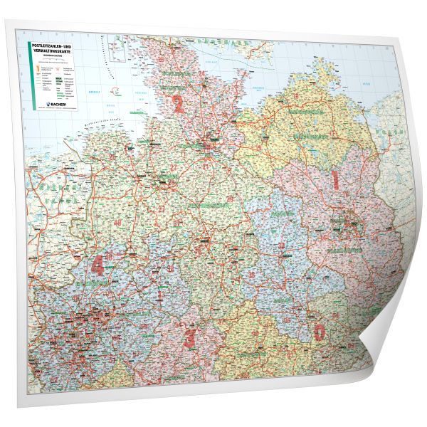 Postleitzahlen- und Verwaltungskarte von Norddeutschland
