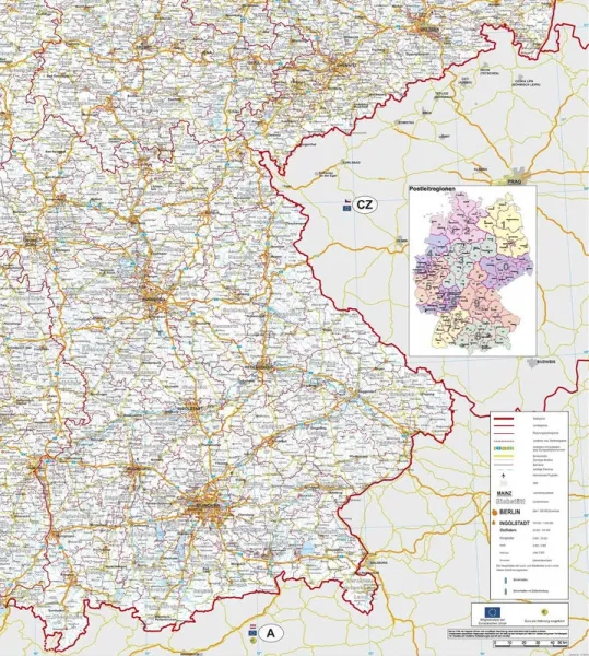 Verkehrswegekarte von Deutschland im Detail