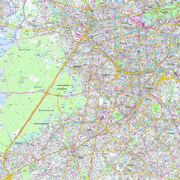 Weitere Detailansicht des Stadtplans Berlin