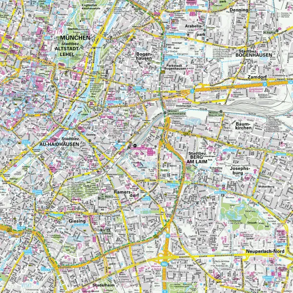 Ausschnitt aus dem Stadtplan München