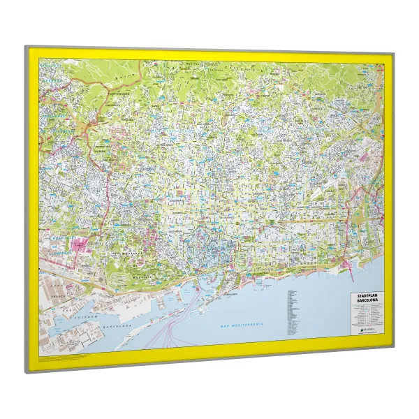 Stadtplan von Barcelona als Landkarten Board