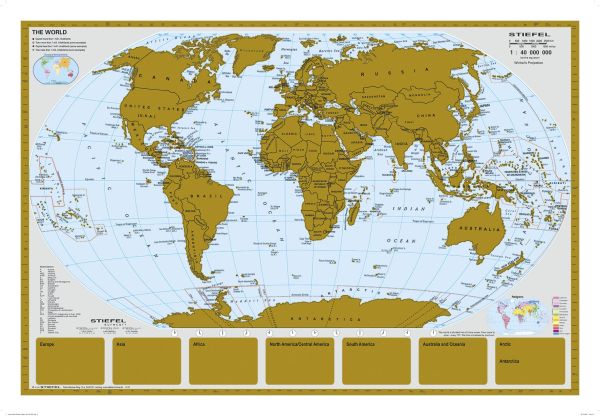 Rubbelkarte der Welt