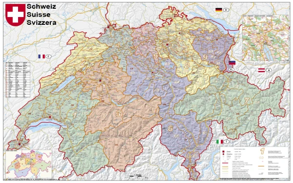 Postleitzahlenkarte der Schweiz