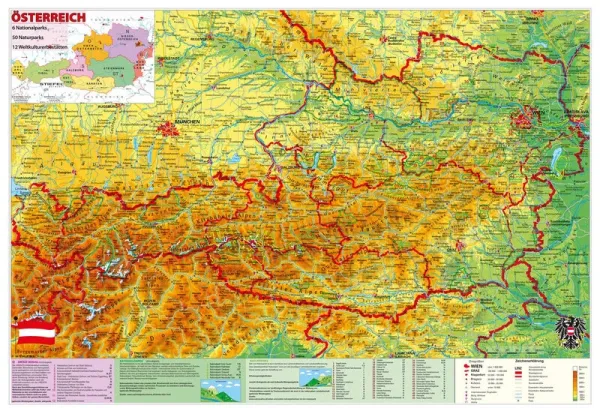 Landkarte von Österreich