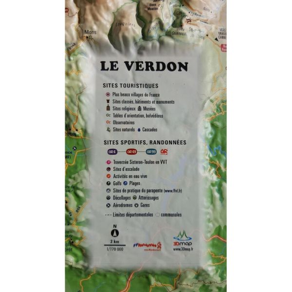 Legende der Le Verdon Reliefkarte