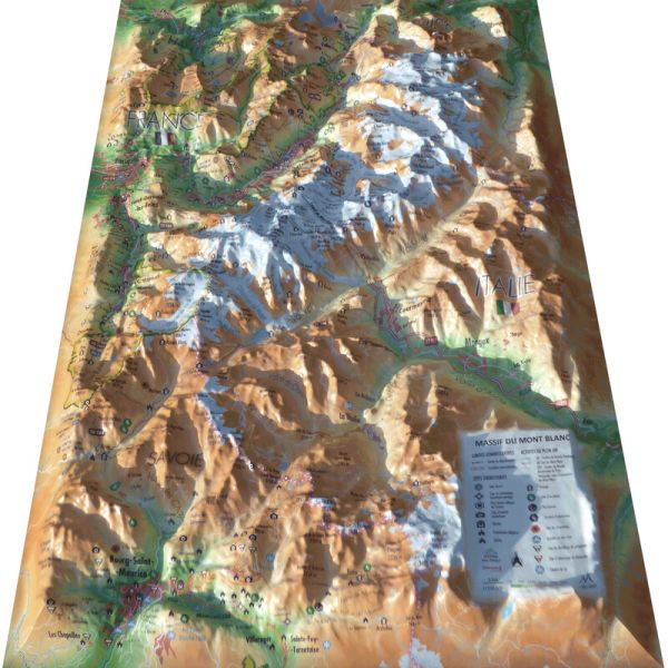Mont Blanc Reliefkarte