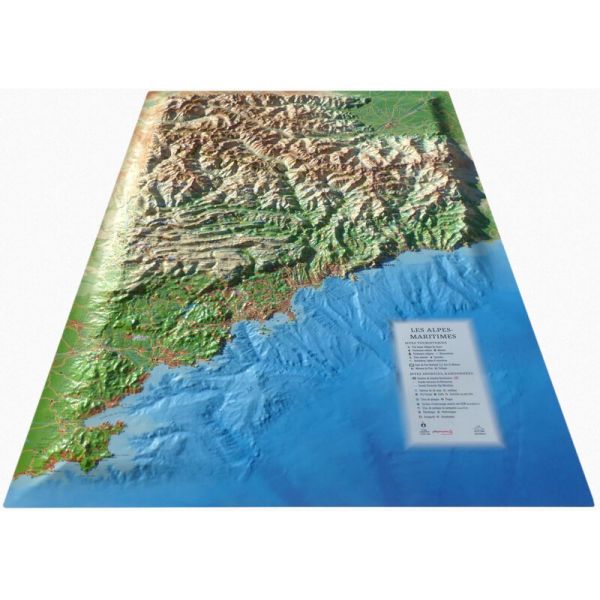 Les Alpes Maritimes als Reliefkarte