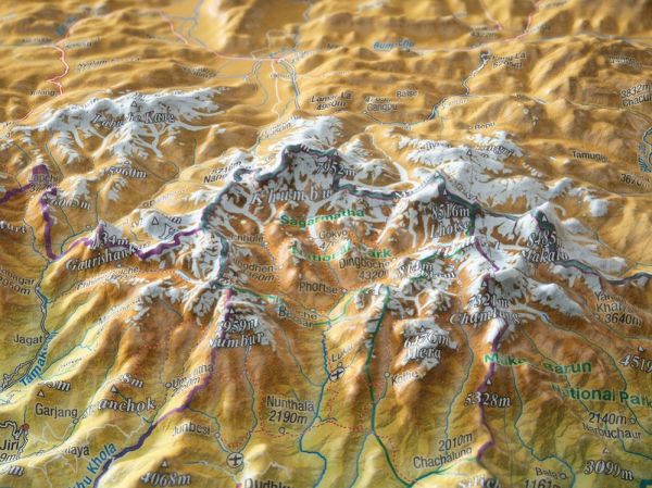 Die Reliefkarte Nepal 77x57x2 cm Detailansicht 2
