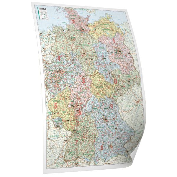 Die PLZ- und Verwaltungskarte von Deutschland (150x200 cm) als Papierkarte
