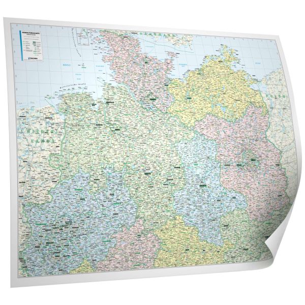 Die Verwaltungskarte von Norddeutschland 220x150 cm in 4 Ausführungen.