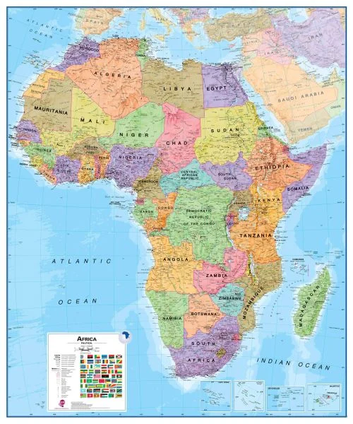 Die politische Übersichtskarte Afrika