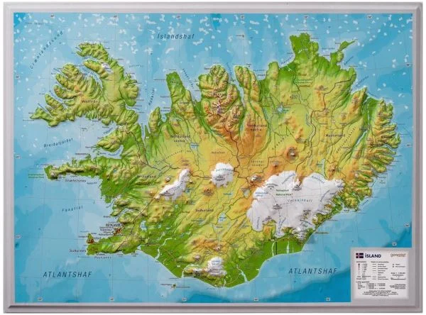 Die Reliefkarte Island (39x29cm)