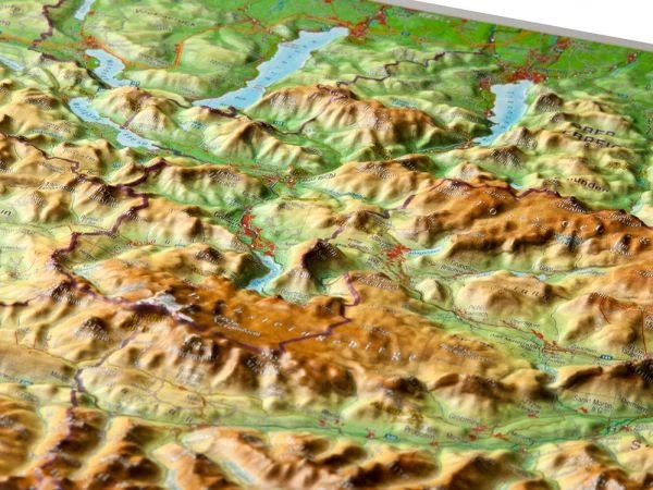 Die Reliefkarte Salzkammergut im Detail 39x29cm