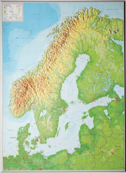Die Reliefkarte Skandinavien (57x77cm)