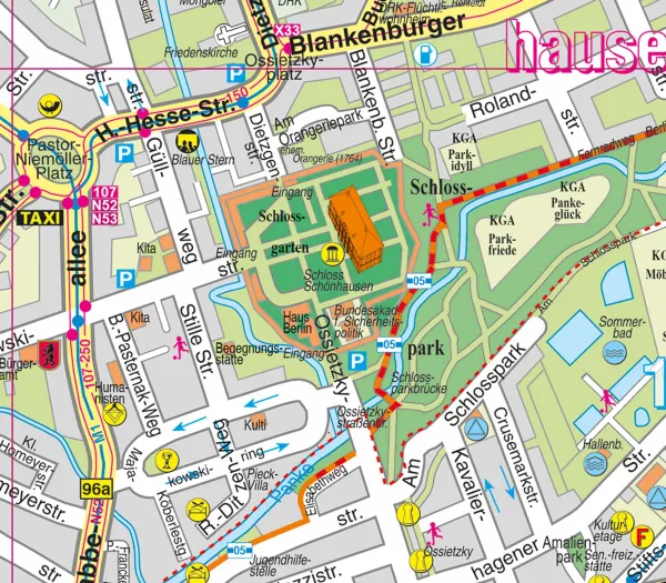 Detailansicht - Stadtplan von Berlin Pankow