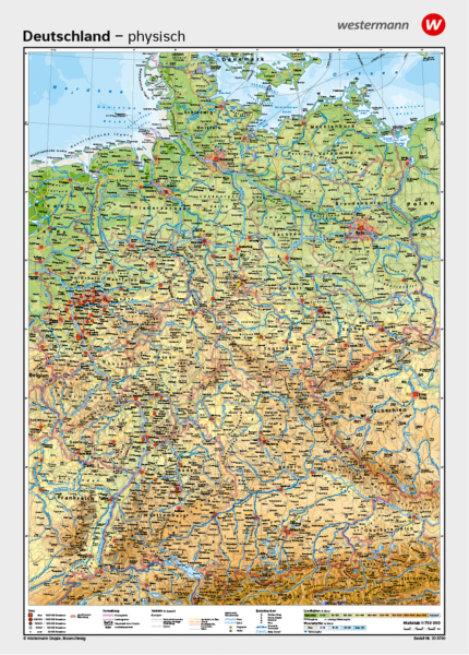 Die physische Schulwandkarte von Deutschland