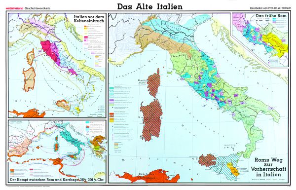 Das alte Italien als Schulwandkarte vom Westermann Verlag.
