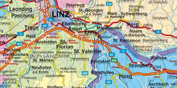 Linz auf der Verwaltungskarte Österreich
