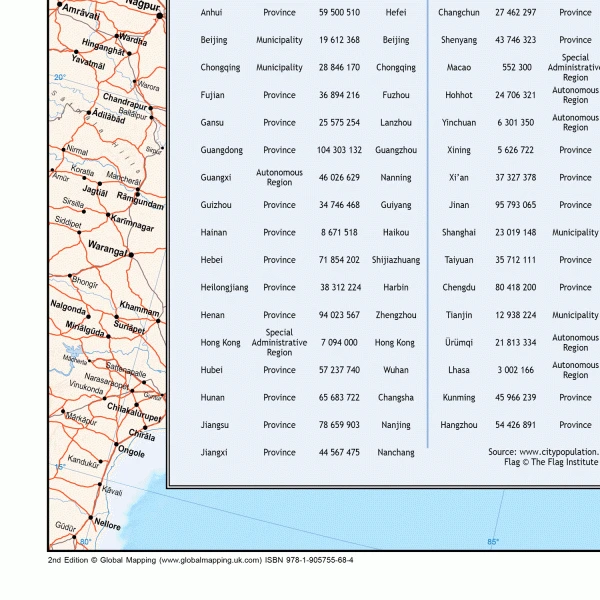 Legendenansicht der China Landkarte