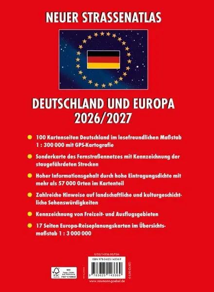 Straßenatlas Rückseite